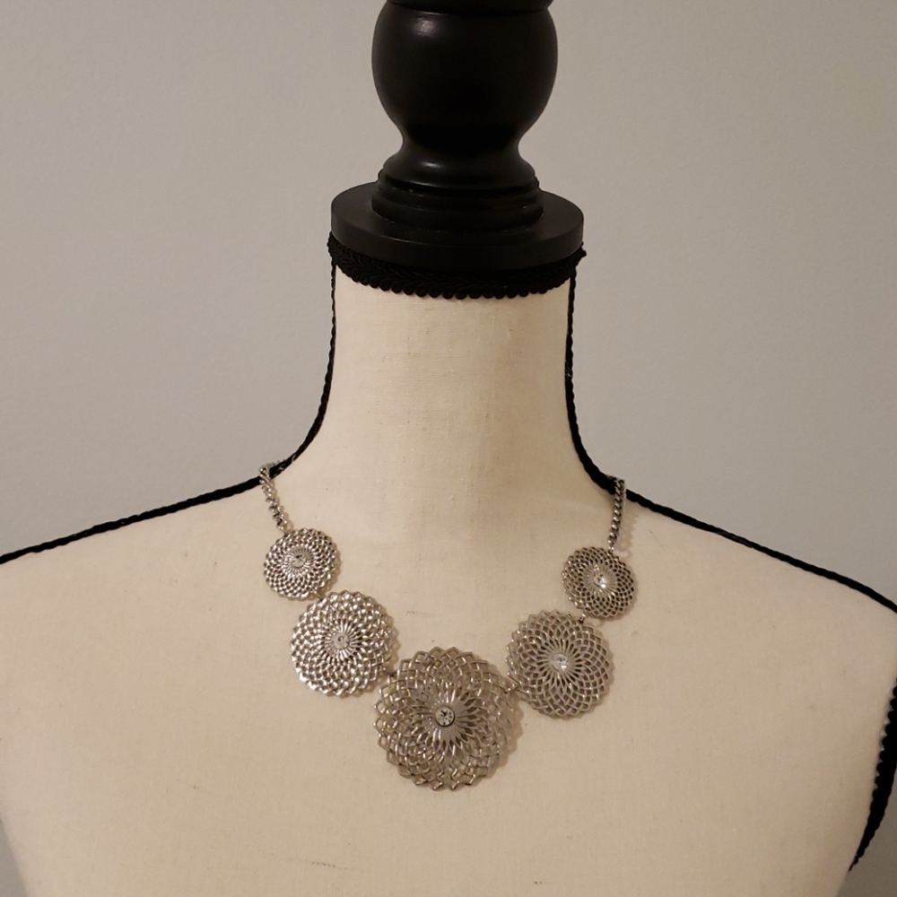 Silver statement necklace